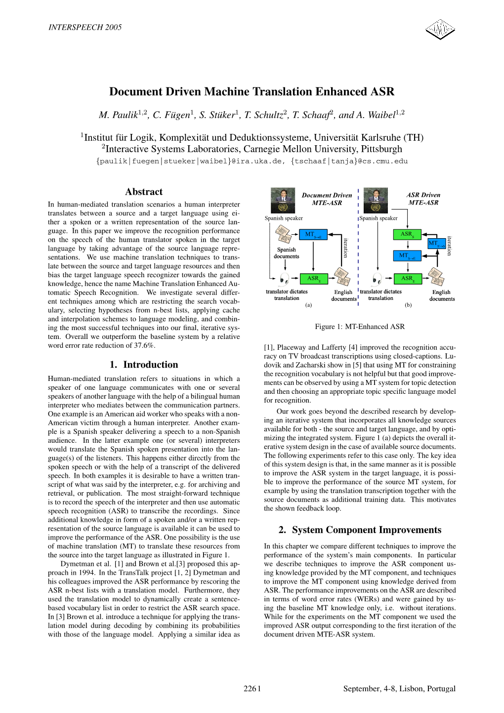 Document Driven Machine Translation Enhanced ASR