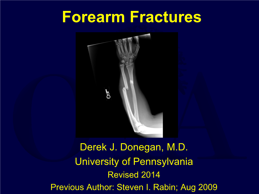 Forearm Fractures