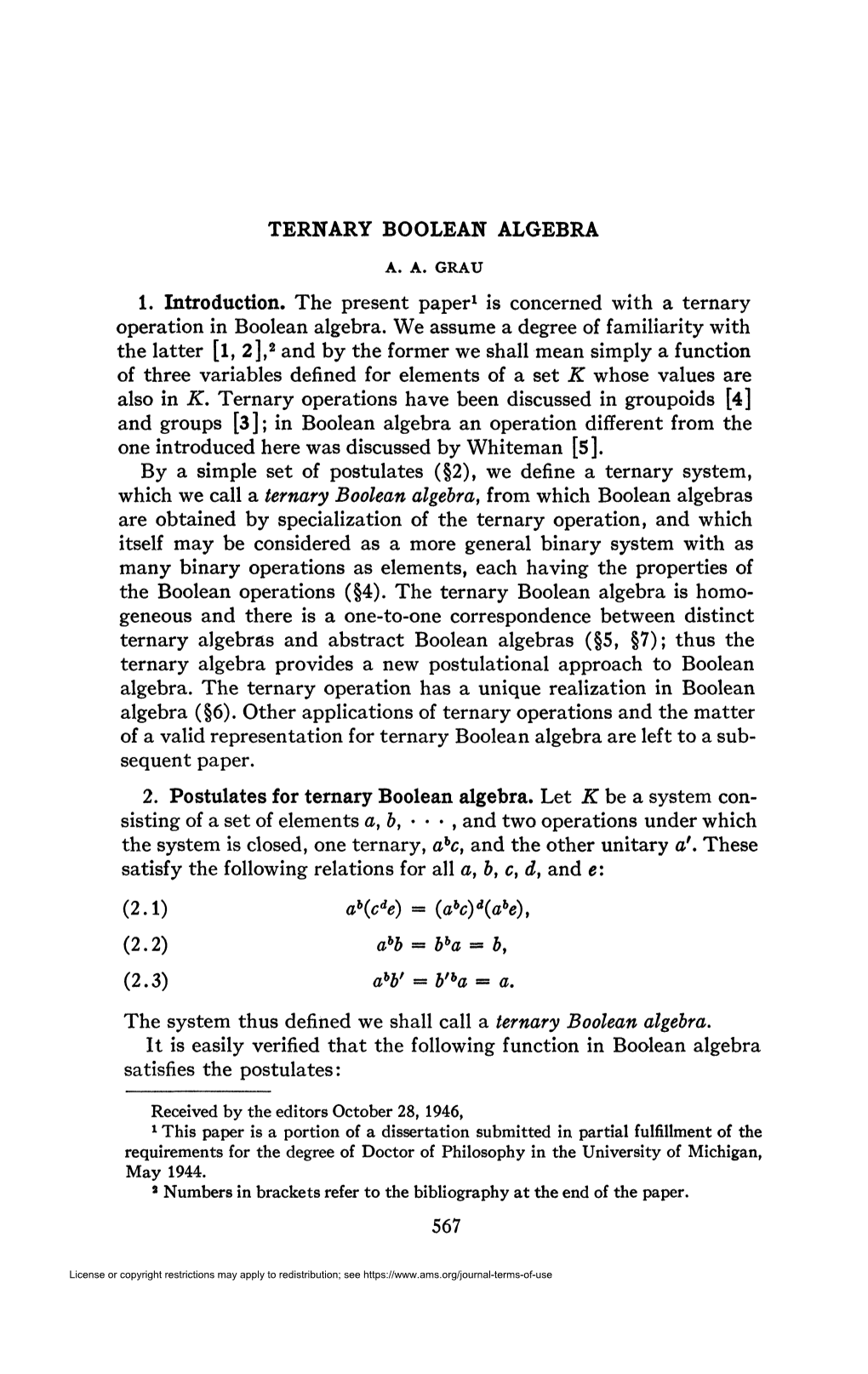 Ternary Boolean Algebra