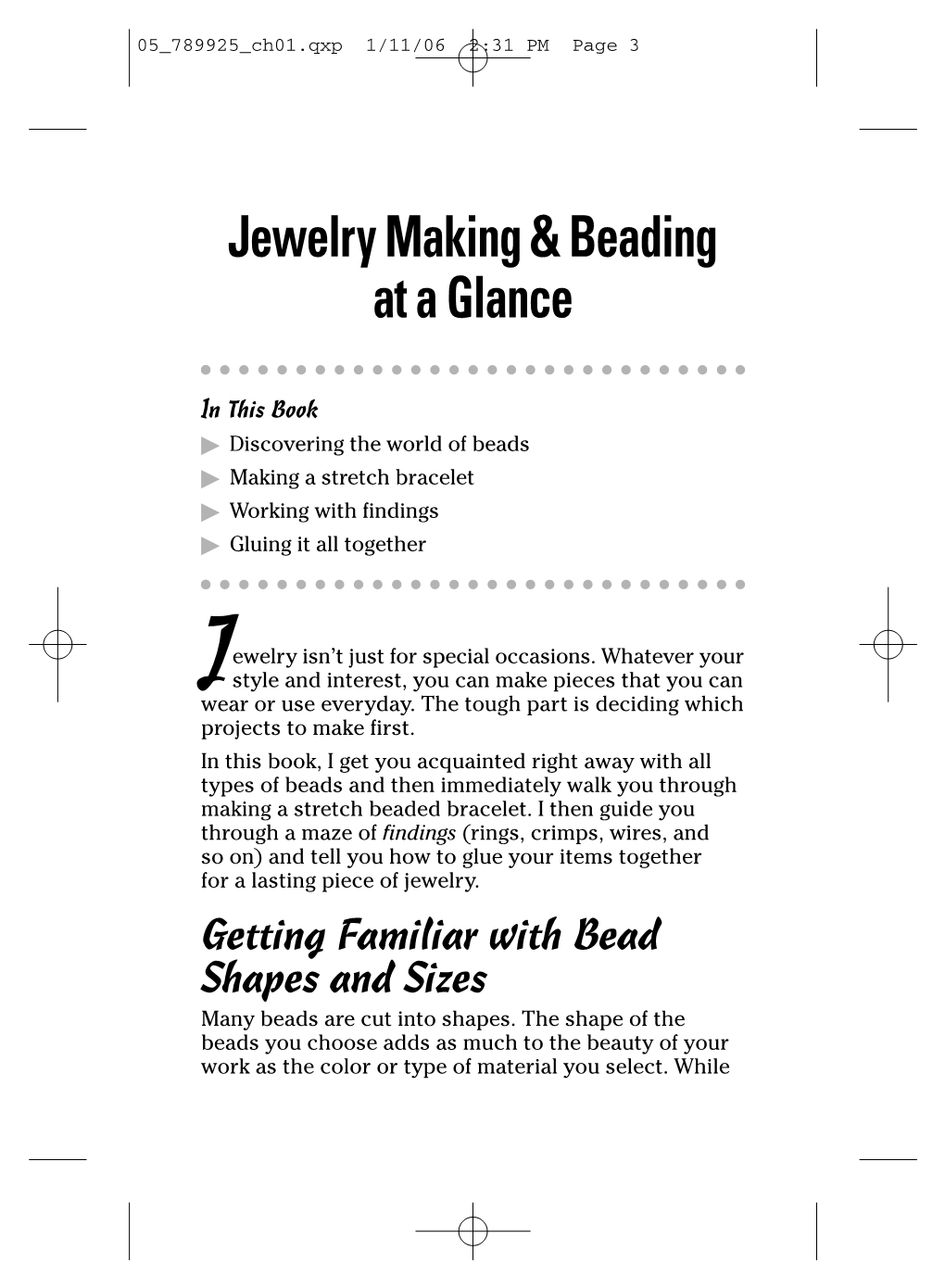 Jewelry Making & Beading at a Glance