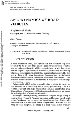 Aerodynamics of Road Vehicles