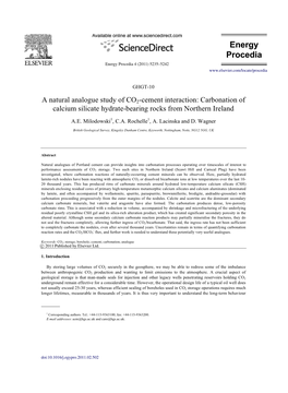 A Natural Analogue Study of CO2-Cement Interaction: Carbonation of Calcium Silicate Hydrate-Bearing Rocks from Northern Ireland