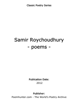 Samir Roychoudhury - Poems
