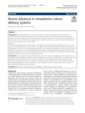 Recent Advances in Mesalamine Colonic Delivery Systems Mohammad F