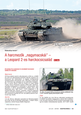 A Harcmezők „Nagymacskái” – a Leopard 2-Es Harckocsicsalád III. Rész