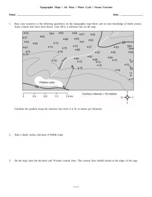 Topographic Maps / Air Mass / Water Cycle / Ocean Currents Name