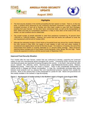 ANGOLA FOOD SECURITY UPDATE August 2003
