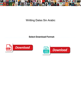 Writting Dates Sin Arabic