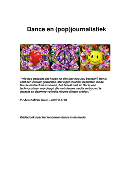 Dance En (Pop)Journalistiek