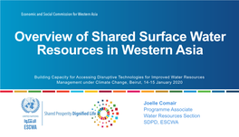 1.1 Overview of Shared Surface Water Resources in Western Asia