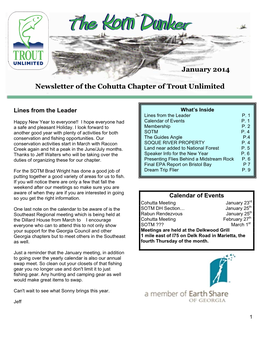 Newsletter of the Cohutta Chapter of Trout Unlimited January 2014