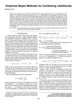 Empirical Bayes Methods for Combining Likelihoods Bradley EFRON