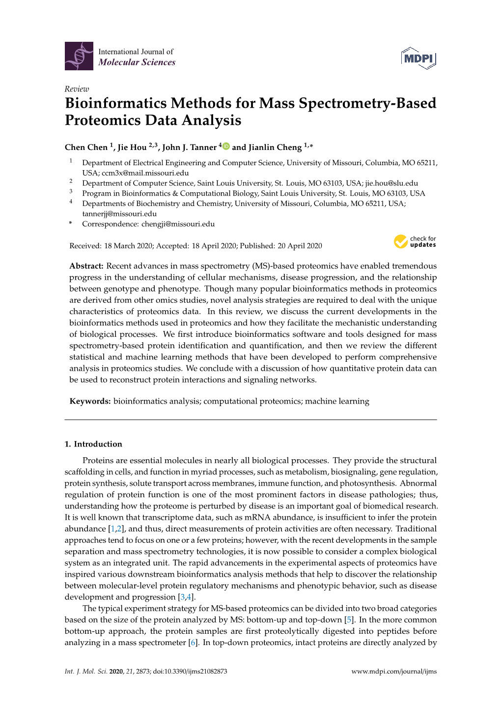 Bioinformatics Methods for Mass Spectrometry-Based Proteomics Data Analysis