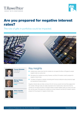 Are You Prepared for Negative Interest Rates? the Role of Gilts in Portfolios Could Be Impacted