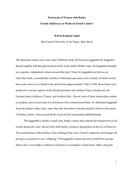 Literacy in Medieval Jewish Culture1