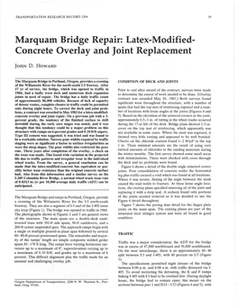 Marquam Bridge Repair: Latex-Modified- Concrete Overlay