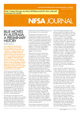 Blue Movies in Australia: a Preliminary History