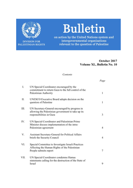 October 2017 Volume XL, Bulletin No. 10