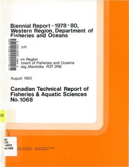 1978-80, Western Region, Department of Fisheries and Oceans