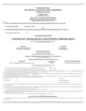 COGNIZANT TECHNOLOGY SOLUTIONS CORPORATION (Exact Name of Registrant As Specified in Its Charter)