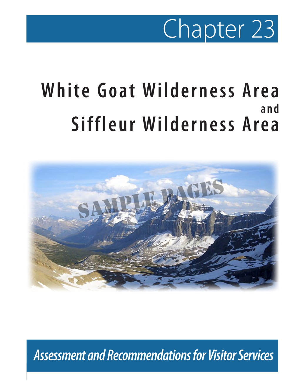Chapter 23: White Goat and Siffleur Wildernesschapter Areas: Assessment and Recommendations 23