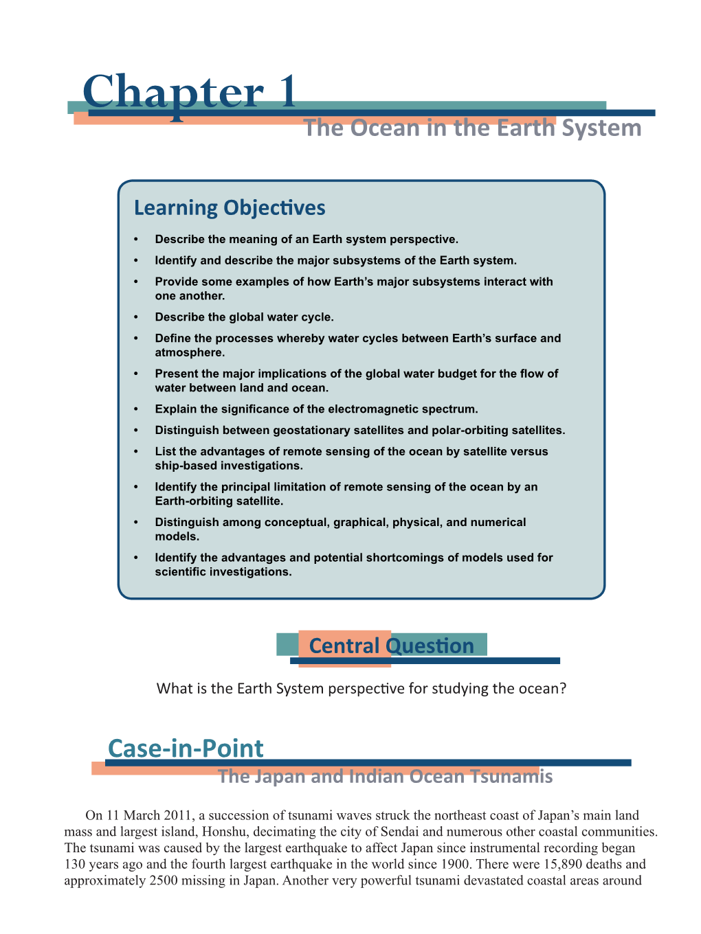 Chapter 1 the Ocean in the Earth System