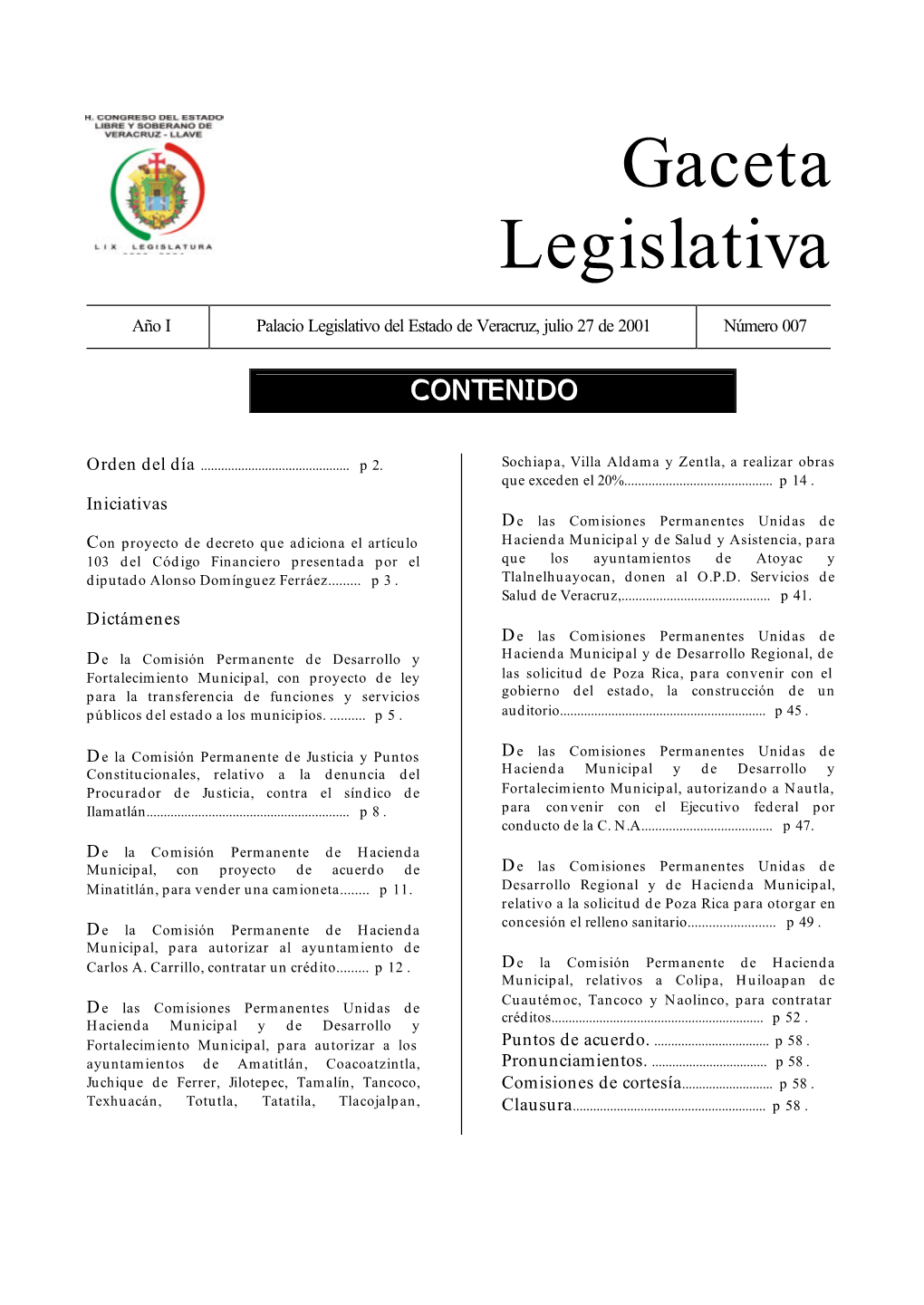 Gaceta Legislativa