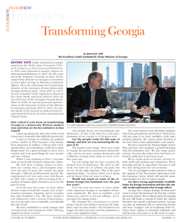 To Download a PDF of an Interview with His Excellency Irakli Garibashvili, Prime Minister