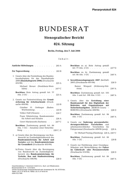 BUNDESRAT Stenografischer Bericht 824