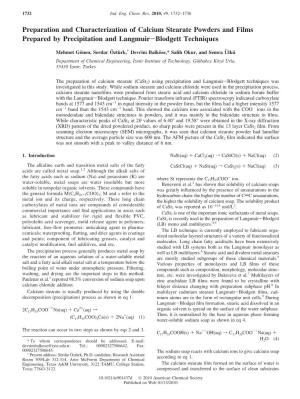 Preparation and Characterization of Calcium Stearate Powders and Films Prepared by Precipitation and Langmuir-Blodgett Techniques