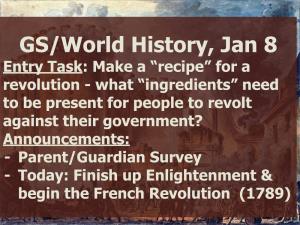 GS/World History, Jan 8
