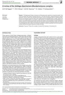 &lt;I&gt;Ustilago-Sporisorium-Macalpinomyces&lt;/I&gt;