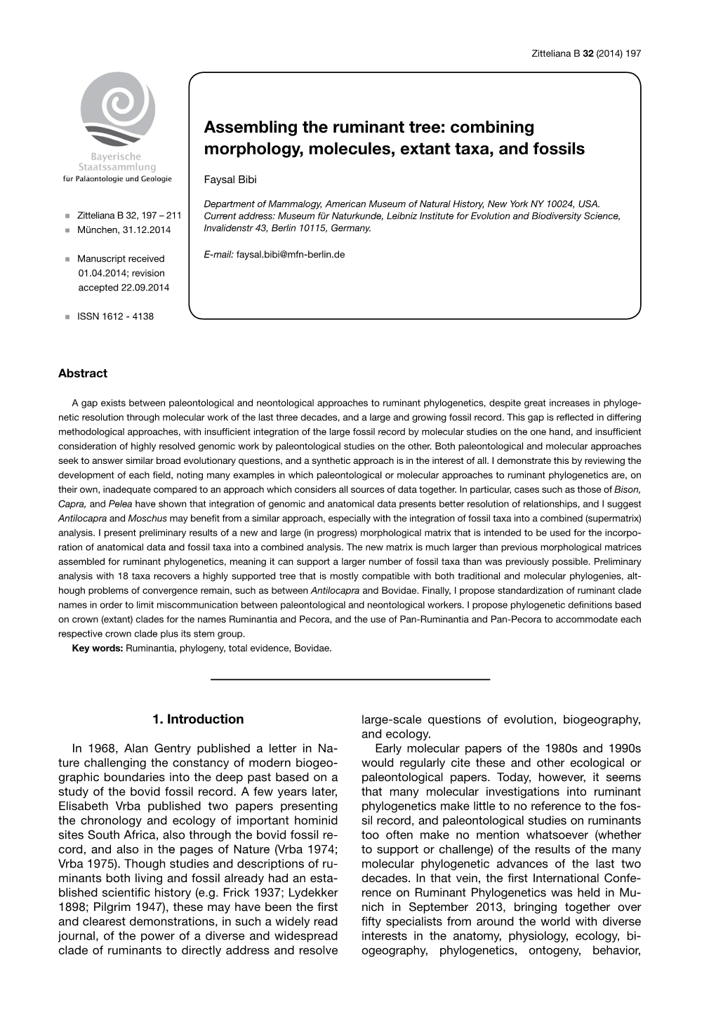 Assembling the Ruminant Tree: Combining Morphology, Molecules, Extant Taxa, and Fossils