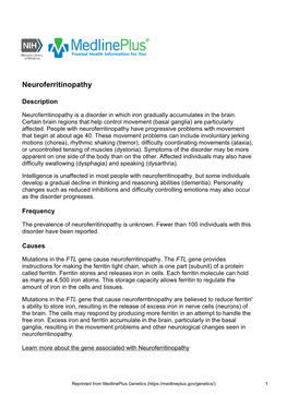 Neuroferritinopathy