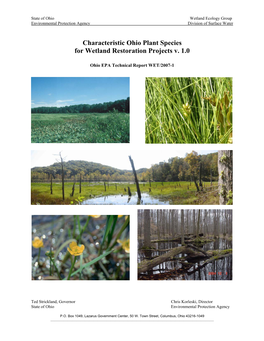 Characteristic Ohio Plant Species for Wetland Restoration Projects V. 1.0