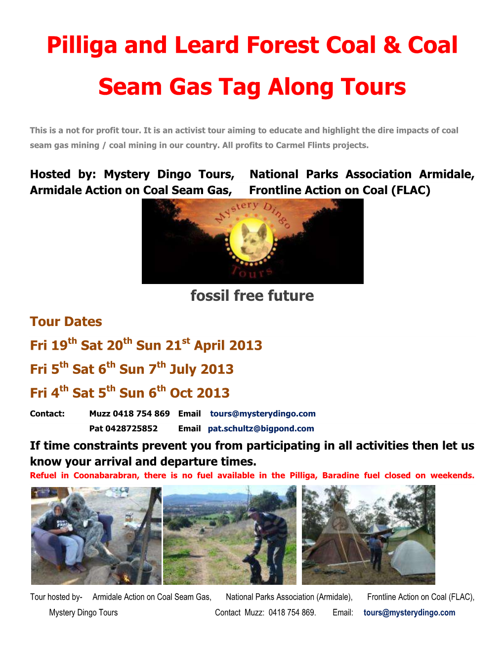 Pilliga and Leard Forest Coal & Coal Seam Gas Tag Along Tours