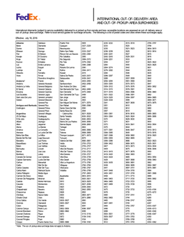 International Out-Of-Delivery-Area and Out-Of-Pickup-Area Surcharges
