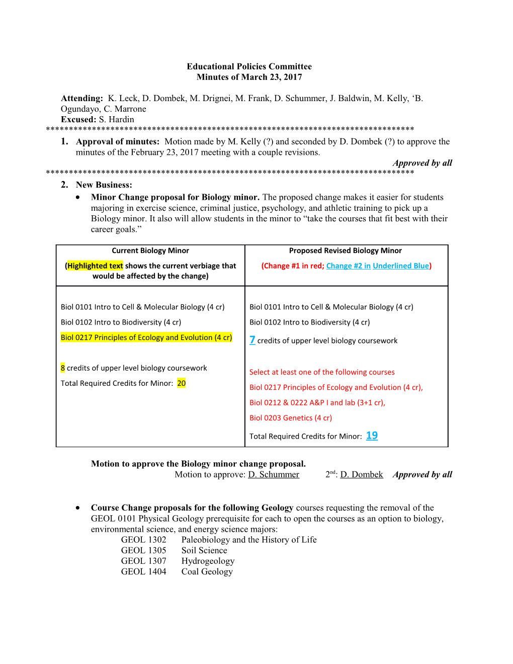 Educational Policies Committee