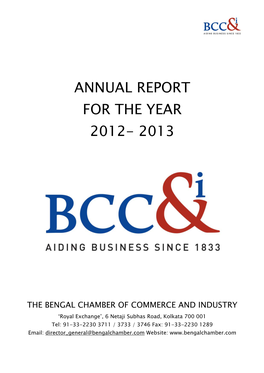 Annual Report for the Year 2012- 2013