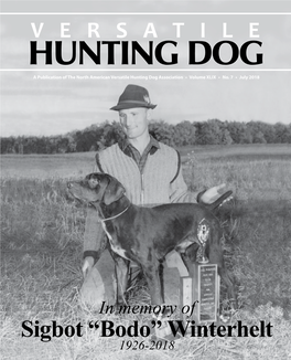 “Bodo” Winterhelt 1926-2018 VERSATILE HUNTING DOG