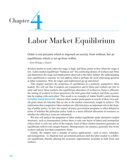 Chapter 4. Labor Market Equilibrium