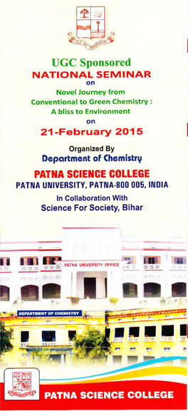 GC Sponsored NATIONAL SEMINAR on Novel Journey from Conventional to Green Chemistry : a Bliss to Environment on 21-February 2O15