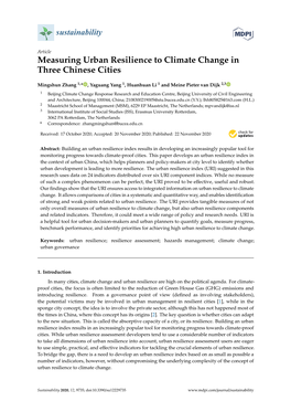 Measuring Urban Resilience to Climate Change in Three Chinese Cities