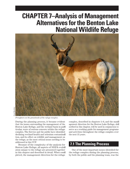 Chapter 7 of the Benton Lake National Wildlife Refuge Complex Draft