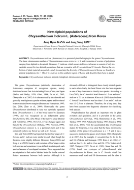 New Diploid Populations of Chrysanthemum Indicum L