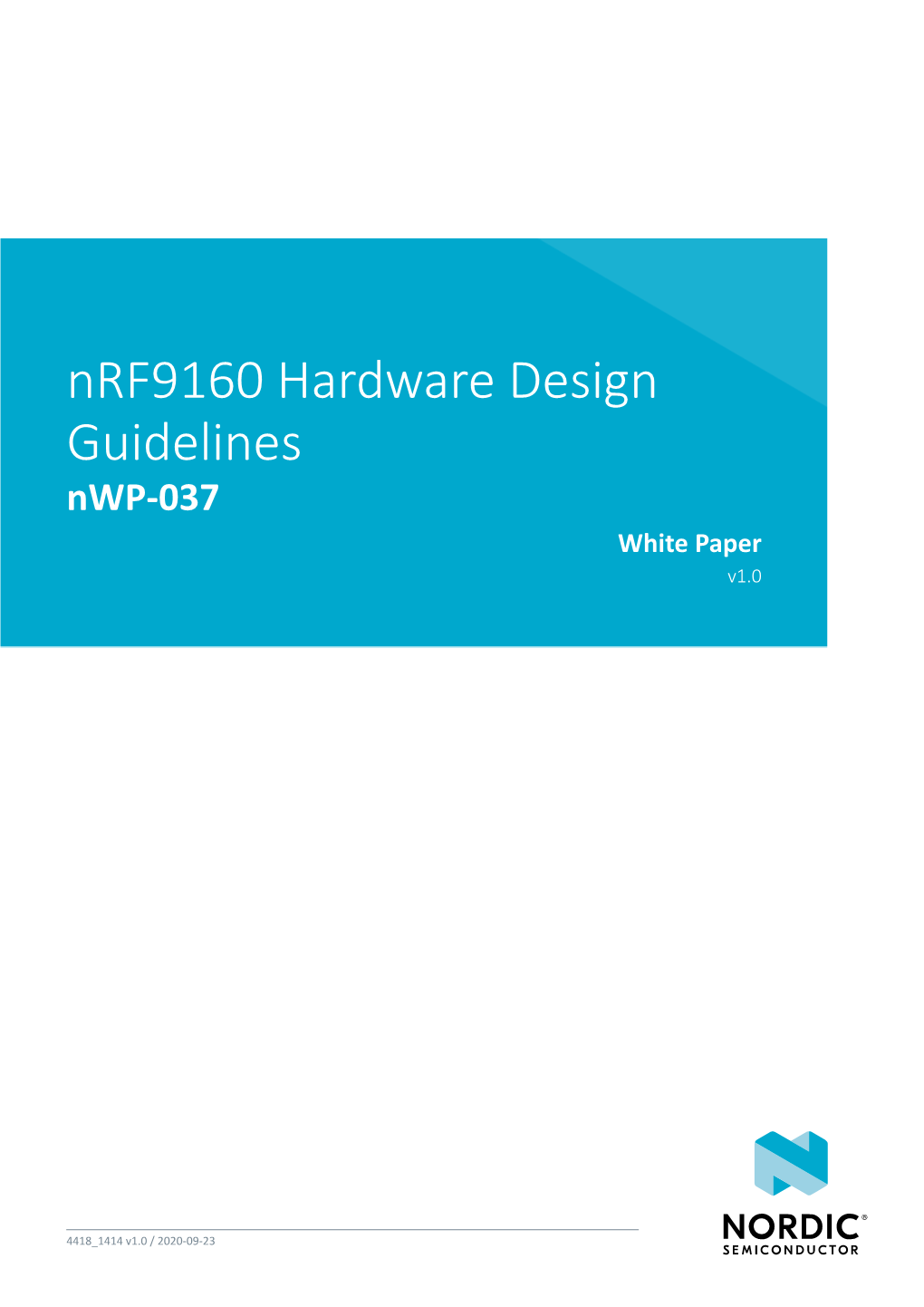 Nrf9160 Hardware Design Guidelines Nwp-037 White Paper V1.0