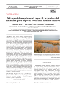 Nitrogen Interception and Export by Experimental Salt Marsh Plots Exposed to Chronic Nutrient Addition