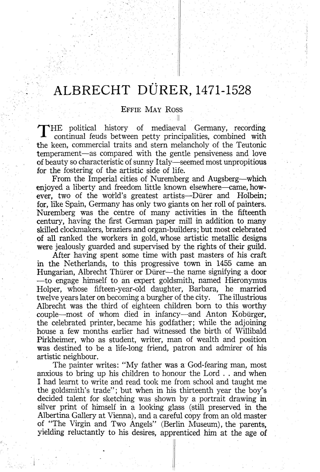 Albrecht Durer, 1471-1528