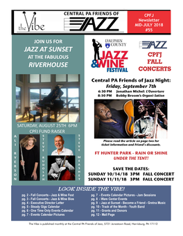 Join Us for Jazz at Sunset at the Fabulous Cpfj Riverhouse Fall Concerts