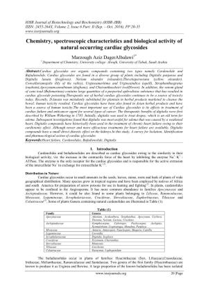 Chemistry, Spectroscopic Characteristics and Biological Activity of Natural Occurring Cardiac Glycosides